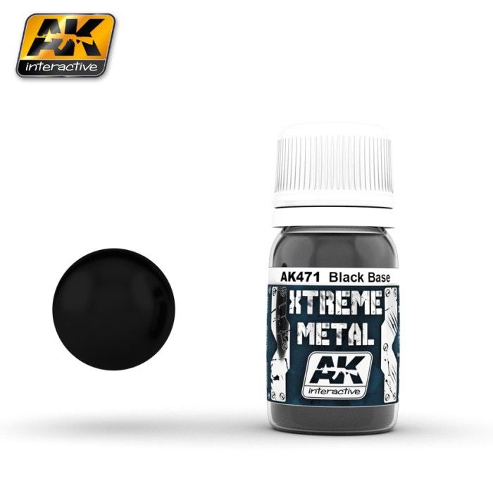 AKInterative AK471 Xtreme Metal Color Pintura Base Negra 30 ml