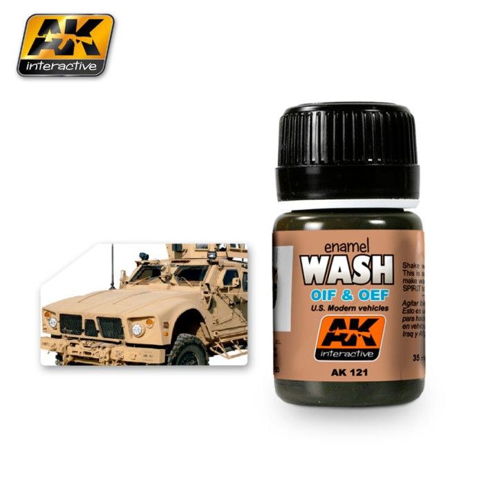 Pintura AK Interactive Weathering AK121 Wash Para OIF y OEF Vehículos de EE.UU.