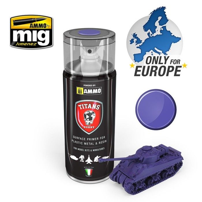 Spray Titanes Hobby : Imprimación Magic Purple Mate
