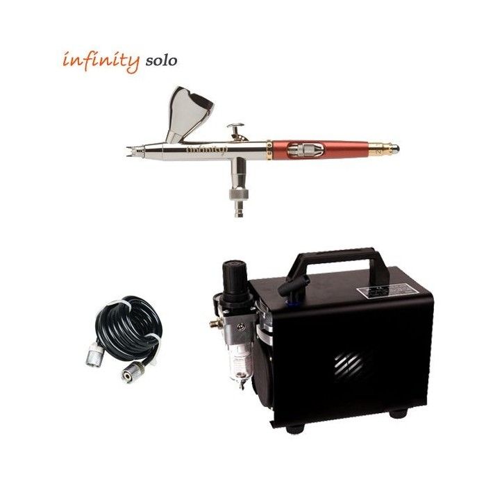 Infinity Solo Airbrush Paquete (0.15mm) + Compresor RM 2600