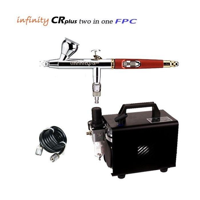 Infinity CR Plus FPC Two in One V2 Airbrush Paquete (0.2/0.4mm) + Compresor RM 2600